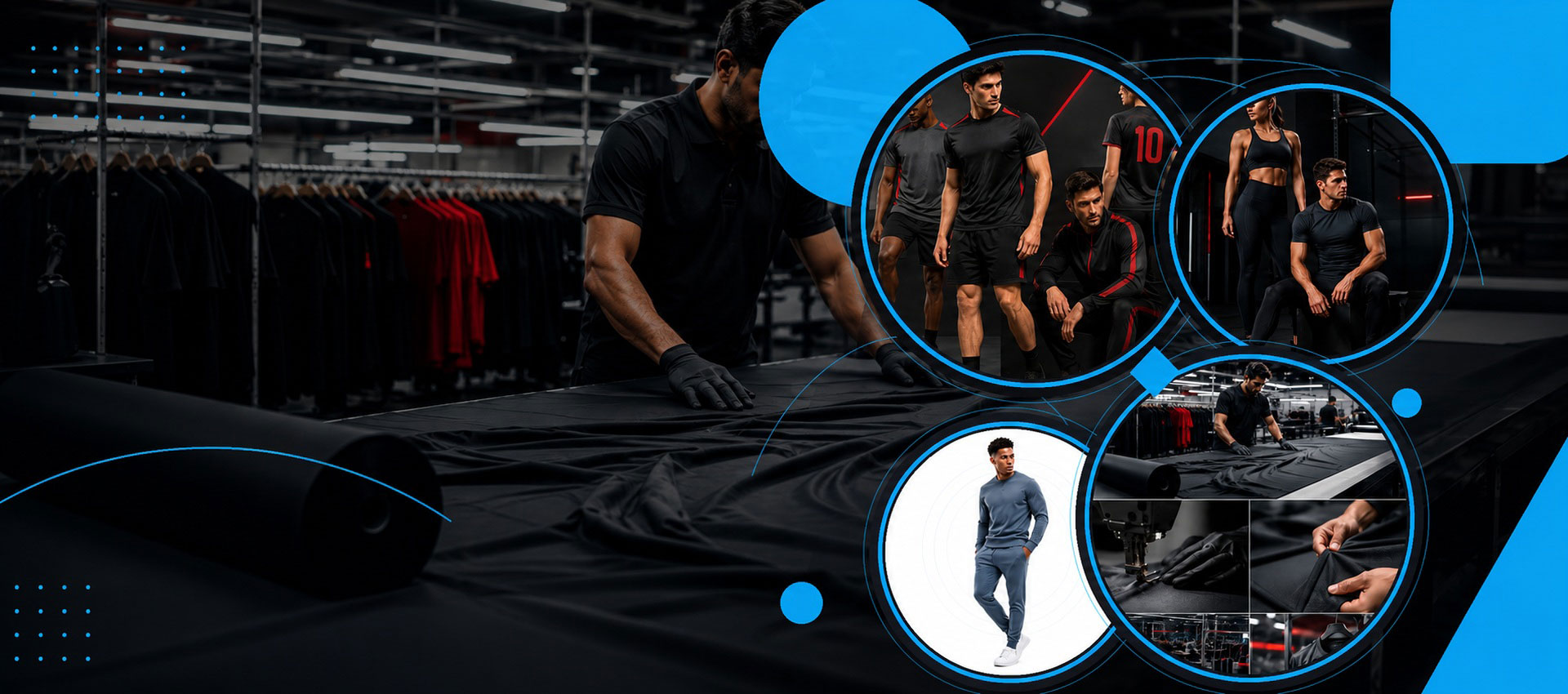 DRI-FIT manufacturing and sportswear banner